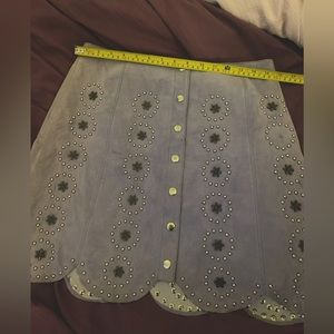 Baby Blue real leather skirt in size L